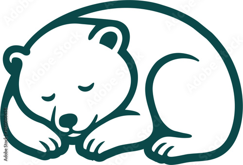 illustration of a green sleeping bear