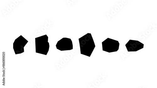 Abstract scattered black geometric shapes on a clean white background vector art