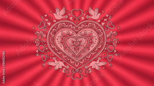 Love themed heart illustration expressing romance emotion and affection for valentine day propose day promise day hug day kiss day marketing greeting card banner poster design