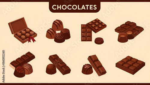 Chocolate gift assortment for Valentine celebration showing luxury cocoa sweets romantic dessert concept for lovers couples gifting branding advertising festive emotion use