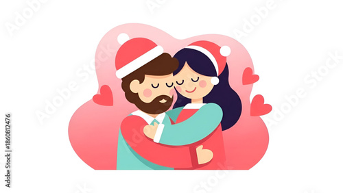 Valentine day romantic cartoon couple hugging with hearts expressing love affection promise emotion celebration ideal for greeting cards social media ads prints and relationship concepts