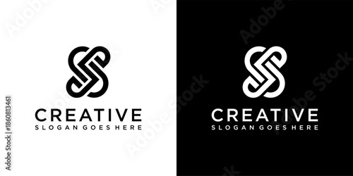 SS or S initial letter logo design vector