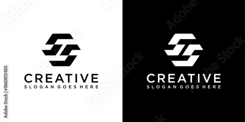 SS or S initial letter logo design vector