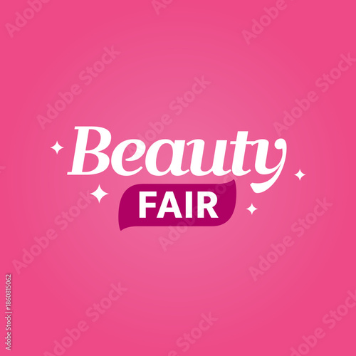 Beauty fair event sale promo discount cosmetics online shopping exhibition sticker logo template