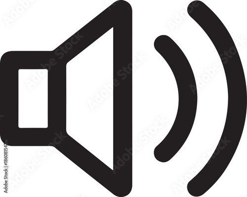 Vector Graphic Loudspeaker Icon Emitting Sound Waves, Perfect for Audio Visual Projects and Designs