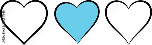 Romantic couple silhouettes kissing with pink winged hearts, layered red icons, black line art tattoos, mobile dating symbols, and blue heart set,