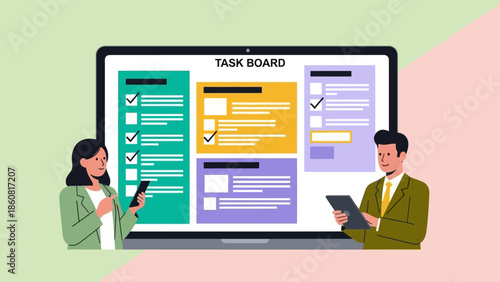 Team Collaboration on Task Management Board.
