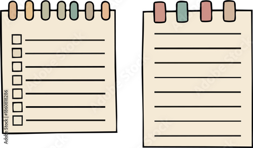 Flat Notebook Page Icon Minimalist Vector Illustration for Note Taking Writing Study Planning School Office Digital Planner App and Website Design Productivity and Organization Projects