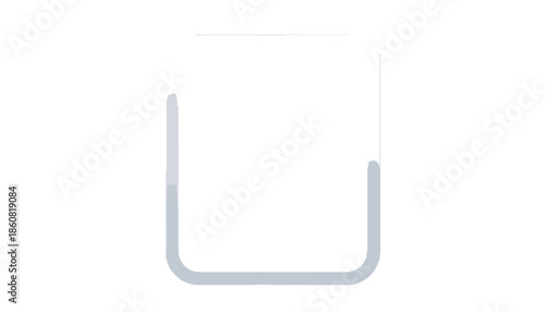 투명한 용기에 액체가 서서히 채워지며 진행률을 표시하는 로딩 애니메이션으로, 데이터 처리 및 기술 발전 개념을 시각적으로 표현합니다.