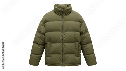 Olive green puffer jacket