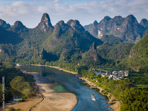 The Mountain Landscape of Guilin, Li River in Yangshuo