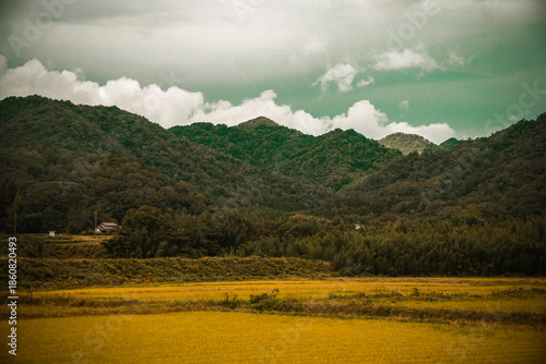 mountain landscape with clouds
