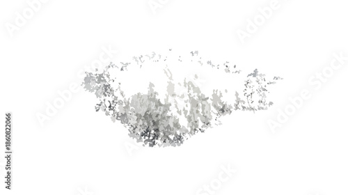 白い背景に広がる透明な粒子が作り出す、幻想的な煙や水しぶきのような抽象的なテクスチャは、デザイン素材として多様な表現を可能にします。