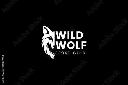 A Tundra Arctic Wolf Face Silhouette logo design