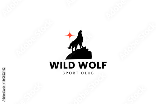 A Tundra Arctic Wolf Face Silhouette logo design