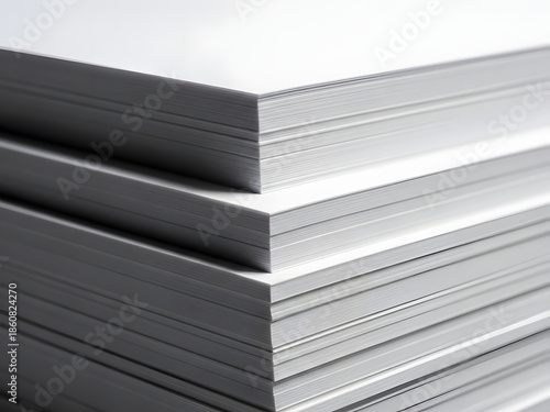 Stack of white paper sheets for printing or writing