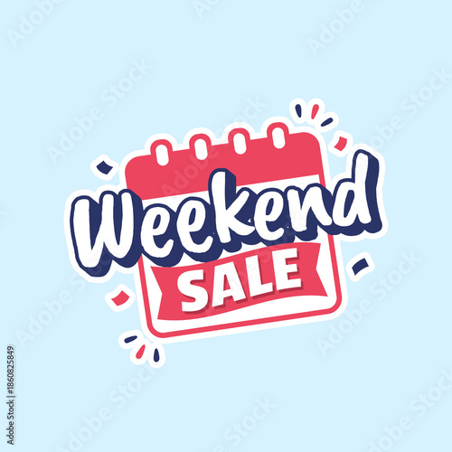 Weekend sale promo item sign logo online shopping sale badge sticker tags discount offers template