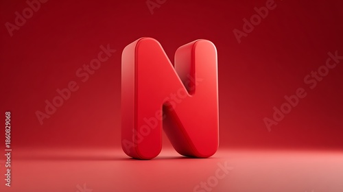 Red netflix logo on solid background
