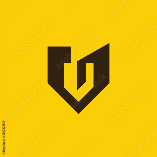 Letter V Construction Modern Logo