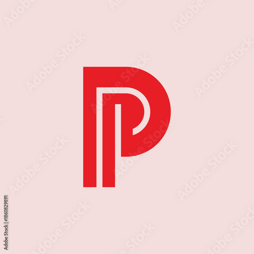 Letter P Monogram Simple Logo