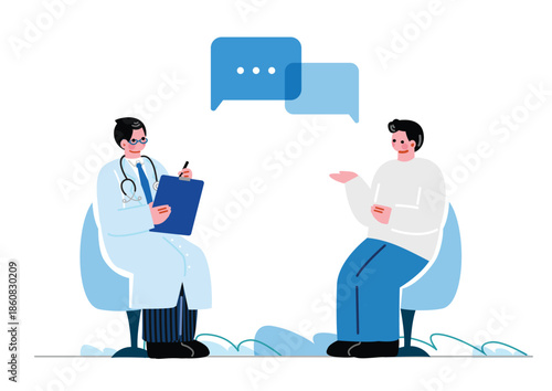 診察を受ける男性と医師