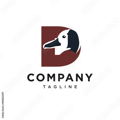 Letter D White-faced Whistling Logo Icon Vector