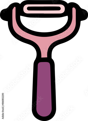 Modern pink razor on black background