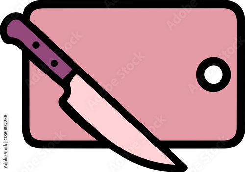 Cutting pink credit card with knife