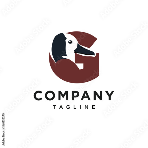 Letter G White-faced Whistling Logo Icon Vector