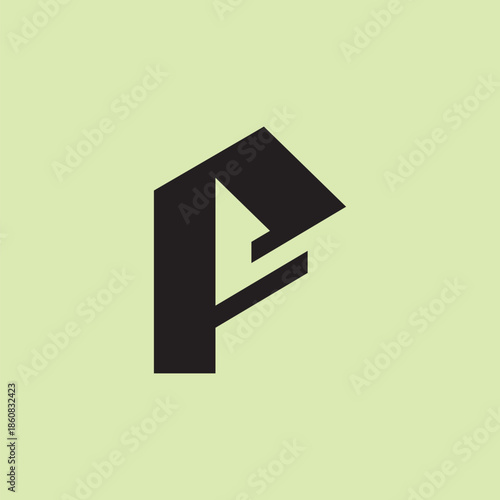 Tableau sur toile Letter F Monogram Modern Logo