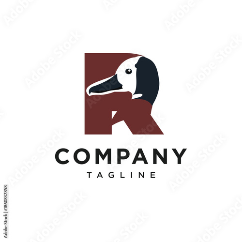 Letter R White-faced Whistling Logo Icon Vector