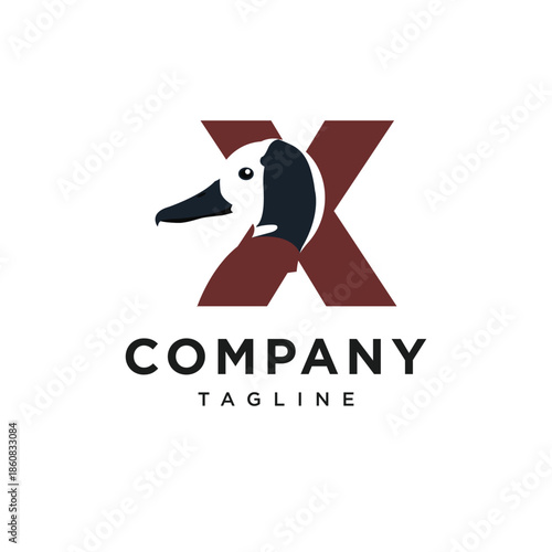 Letter X White-faced Whistling Logo Icon Vector