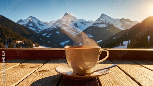 Morning Coffee with a View - A Serene Mountain Escape.