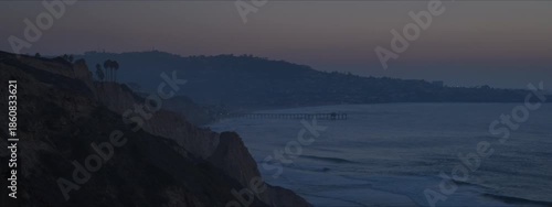 Dusk Surf Lines Beneath the Cliffs of Black’s Beach, La Jolla