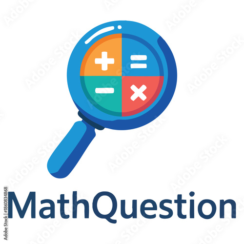 Math question vector logo template design using calc symbol suitable for learn education business or quiz clean modern identity for academic branding