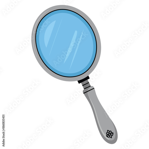 Mirror with glass and handle professional hairdressing tool accessory for hairdo vector illustration ideal for salon barber shop beauty and hair styling designs