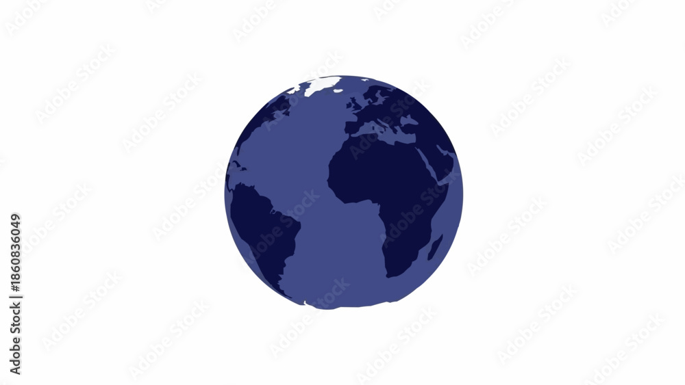 Fototapeta premium A stylized 3D globe representing planet Earth with continents visible.