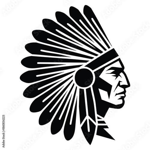 Native American vector illustration for icon logo design suitable for cultural, traditional, heritage, branding, or identity themed creative artwork