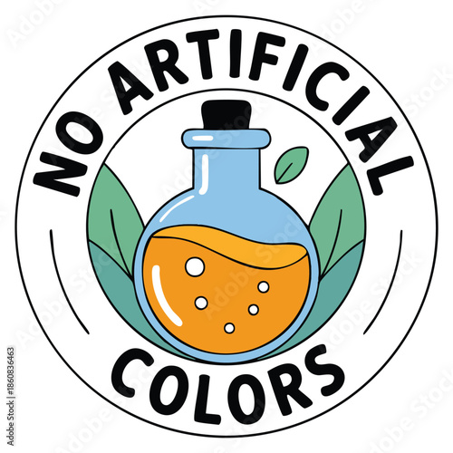 No artificial color badge or logo vector template suitable for natural product branding clean ingredient label design and healthy chemical free themed identity