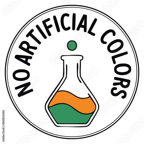 No artificial color vector badge logo template perfect for product labeling clean natural branding ingredient declaration and chemical free themed identity