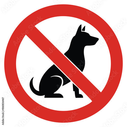 No dog sign isolated on white background prohibition signs for dogs stock design symbol for restricted areas and pet control warning suitable for public spaces