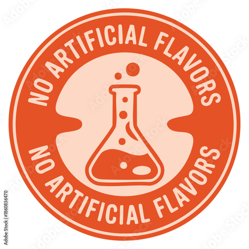No artificial flavors vector logo badge template perfect for natural clean product branding packaging and healthy ingredient purity centered identity design