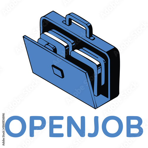 Open job vector logo template featuring bag work symbol perfect for business hiring recruitment branding and professional opportunity themed identity
