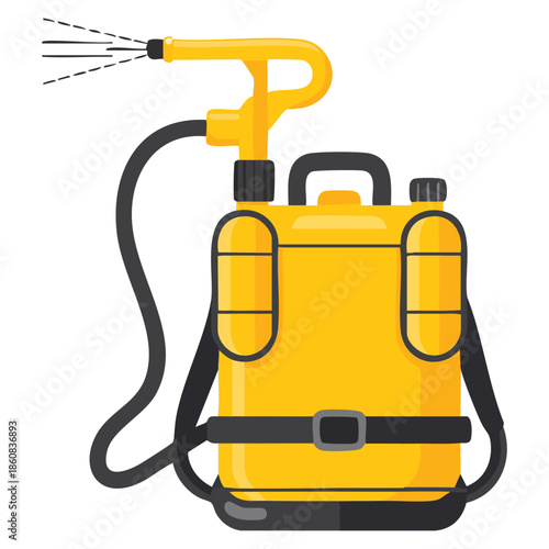 Orange pressure sprayer chemical insecticide vector illustration perfect for pest control extermination service equipment and garden application designs