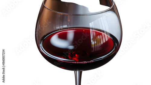 Red Wine in Glass on White Background