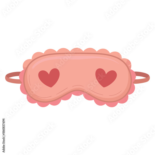 Pink eye mask for sleeping as cloth cover to block out light vector illustration perfect for sleep aid relaxation health and bedroom themed designs