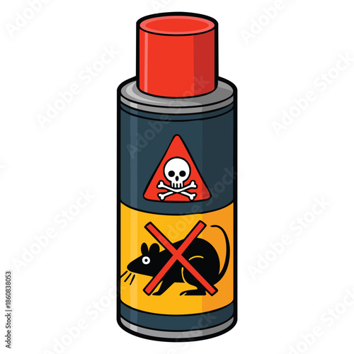 Poison liquid in bottle rat killer concept ideal for pest control toxic risk extermination product design and safety communication graphics