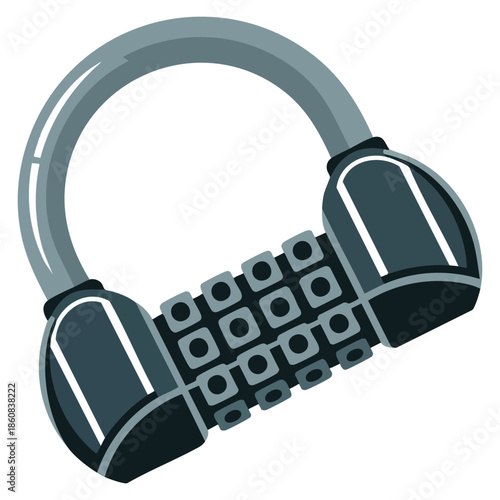 Portable lock metallic padlock vector illustration with shackle ideal for security safety protection hardware and creative security themed designs