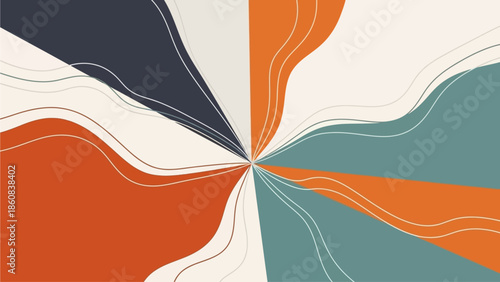 Abstract Vector Design with Gradient Texture and Line Pattern on a White Background