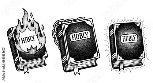 Three books with different states of being and titles.